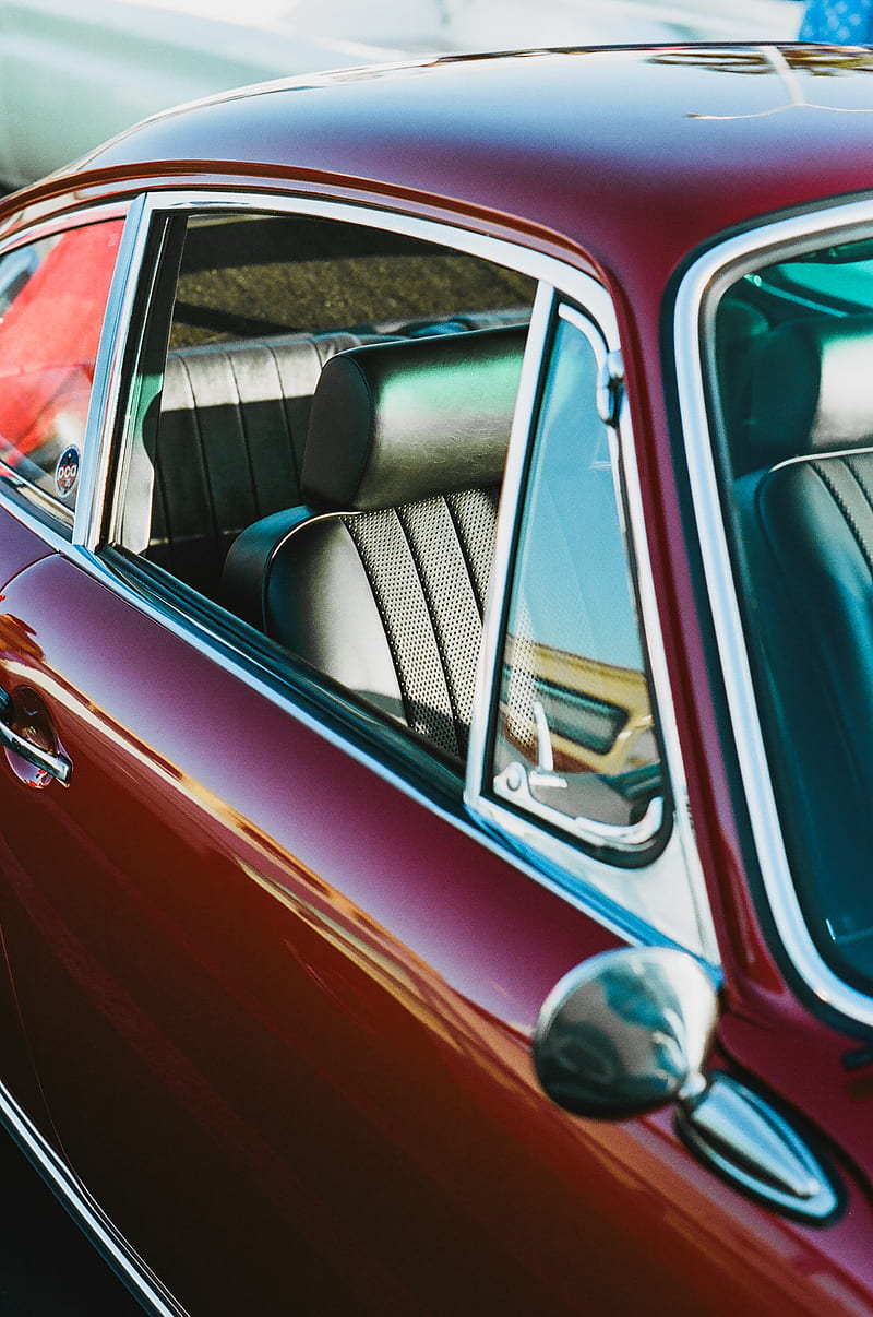 car, retro, vintage, salon, red, HD phone wallpaper