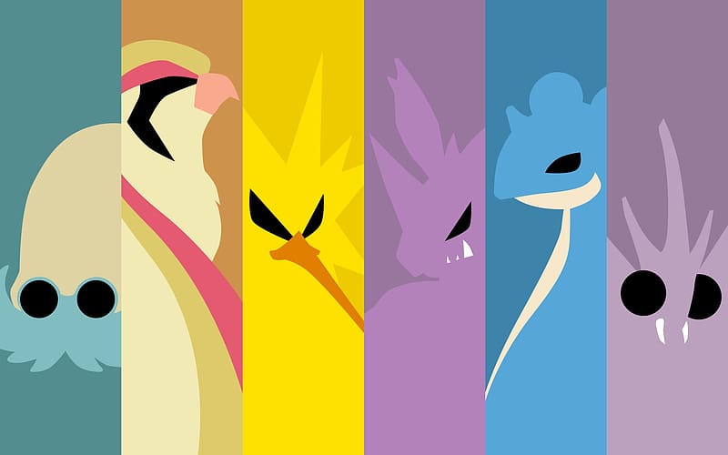 Anime, Pokémon, Nidoking (Pokémon), Pidgeot (Pokémon), Zapdos (Pokémon), Lapras (Pokémon), Venomoth (Pokemon), Omanyte (Pokémon), HD wallpaper