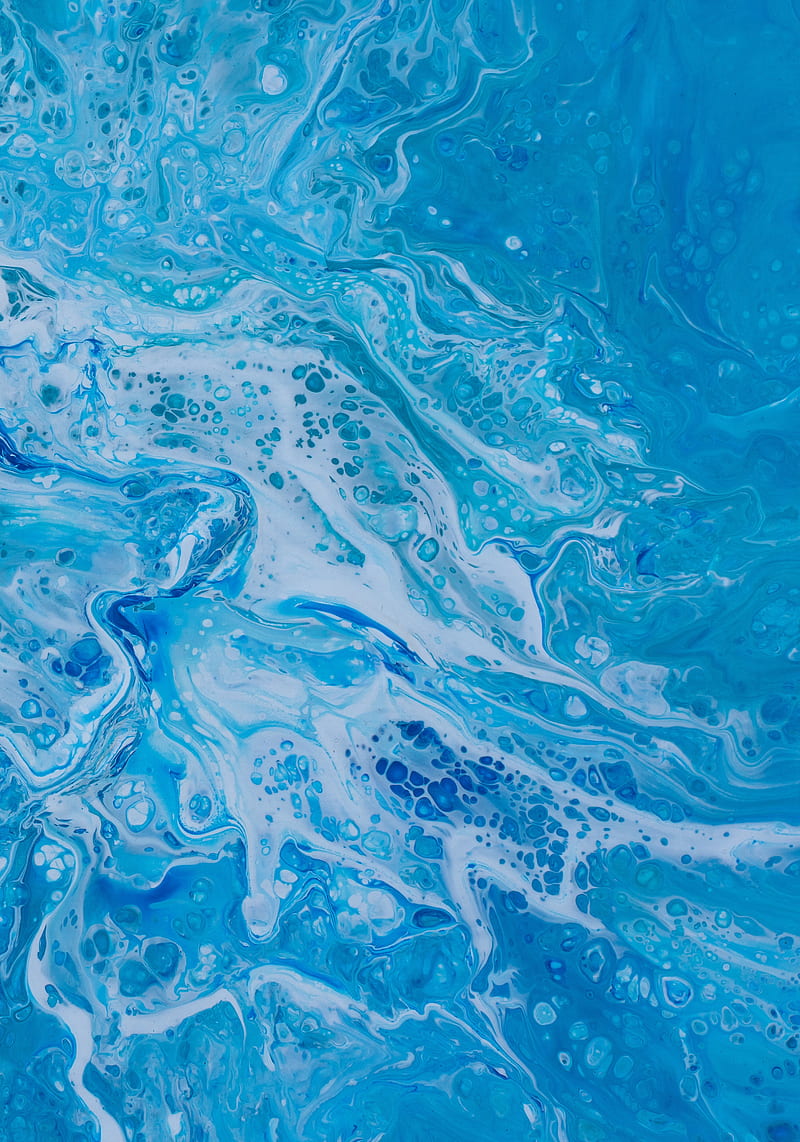 paints, liquid, stains, spots, blue, HD phone wallpaper