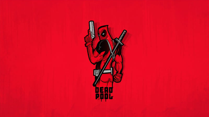 Deadpool Minimal, deadpool, superheroes, artwork, artist, digital-art, behance, HD wallpaper