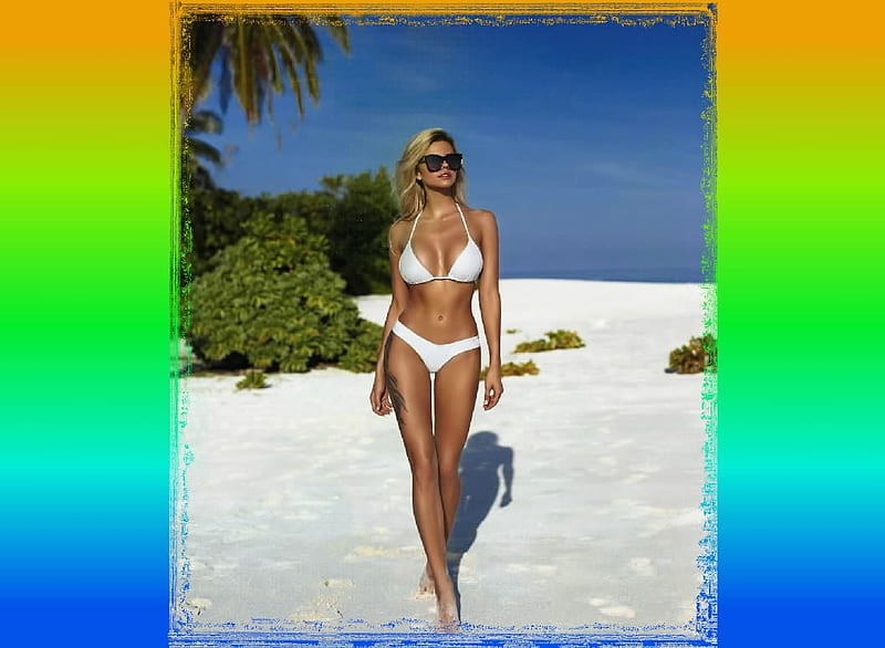 Natalya Krasavina (Nata Lee), Natalya Krasavina, Bikini, Models, Beach, Woman, Blonde, Nata Lee, HD wallpaper
