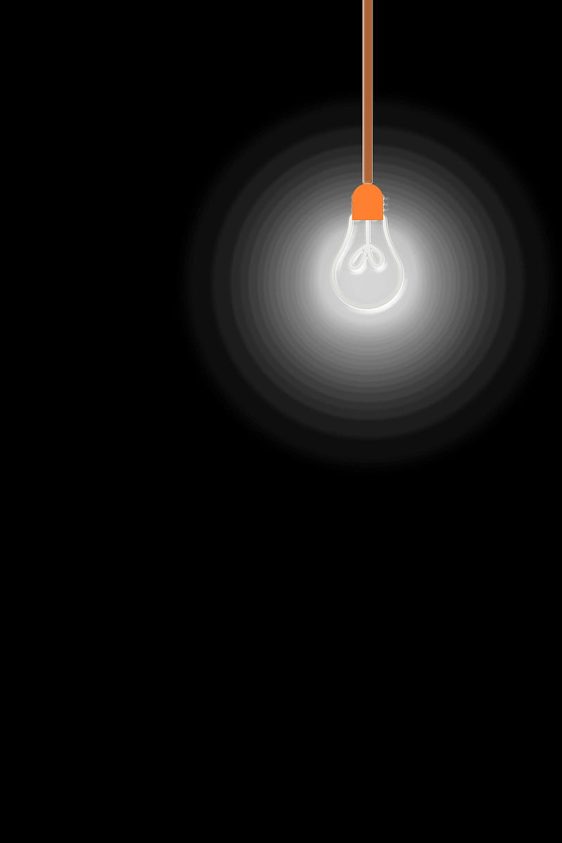 technology, bulb, digitalart, simple, theme, HD phone wallpaper