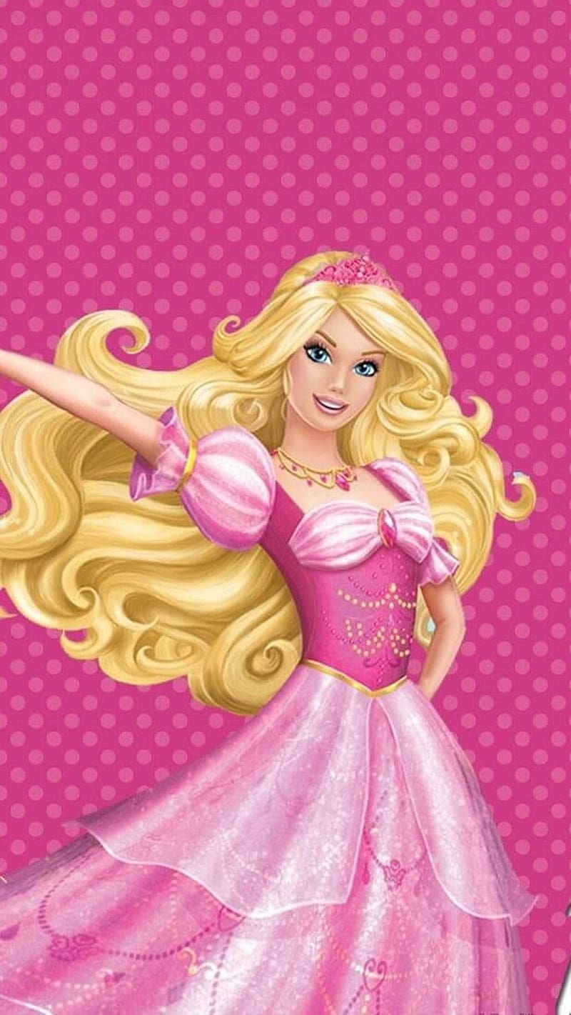 Barbie Birtay, barbie with pink bg, barbie, pink bg, HD phone wallpaper