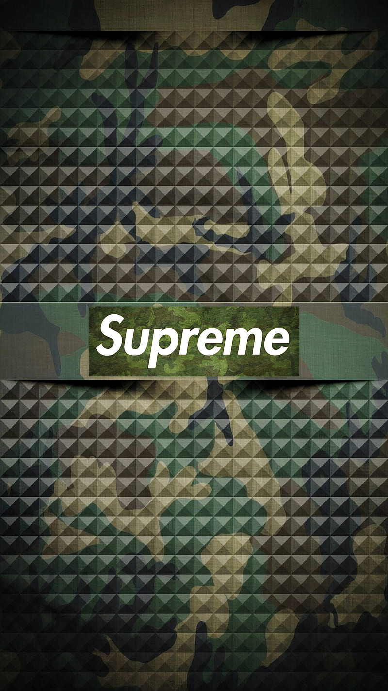 Supreme Camo, army, brands logos, HD phone wallpaper