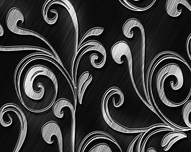 Metallic Swirls, black abstract, metallic swirls texture, HD wallpaper ...