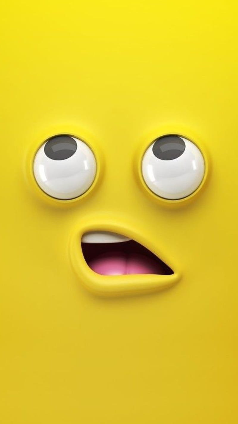 Omg, cartoon, character, emoji, eyes, face, mouth, yellow, HD phone  wallpaper | Peakpx