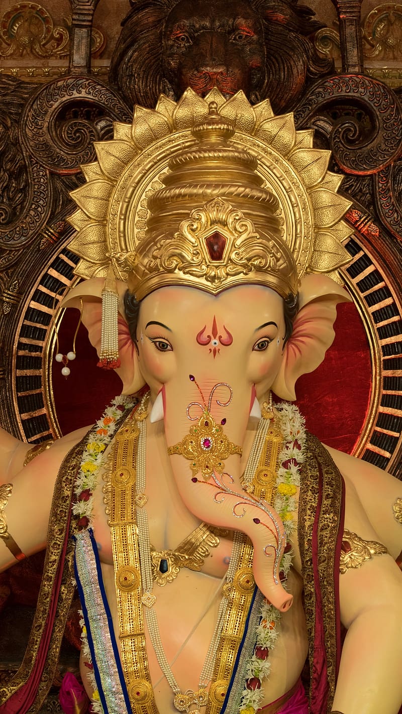 Ganpati Bappa Morya A beautiful idol of Lord Ganesha, ganpati bappa morya, a beautiful idol of lord ganesha, editorial, HD phone wallpaper
