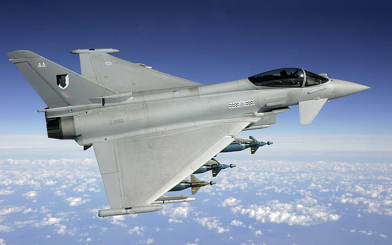 UK Air Force Typhoon ZJ930-military aircraft-, HD wallpaper
