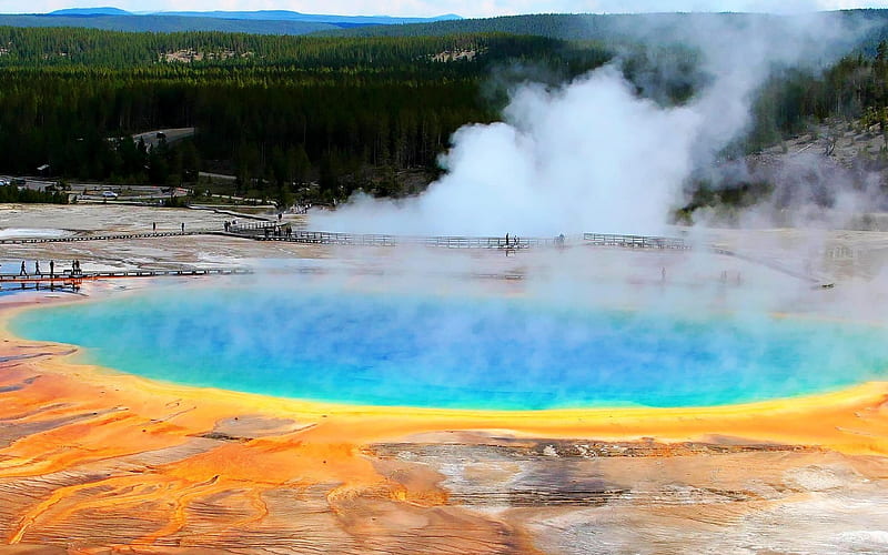 Grand Prismatic Spring Midway Geyser Basin-Nature, HD wallpaper