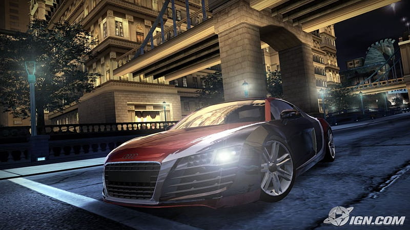 Darius' Audi Le Mans R8, old bridge, need for speed most wanted, need for speed carbon, HD wallpaper