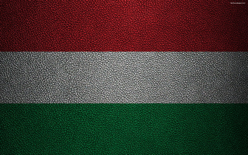 Flag of Hungary leather texture, Hungarian flag, Europe, flags of Europe, Hungary, HD wallpaper