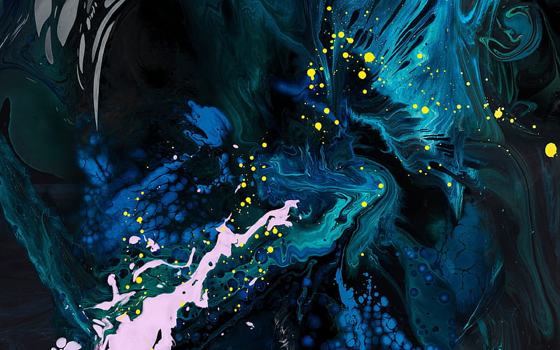apple ipad stock , paint, liquid, dark blue, Abstract, HD wallpaper