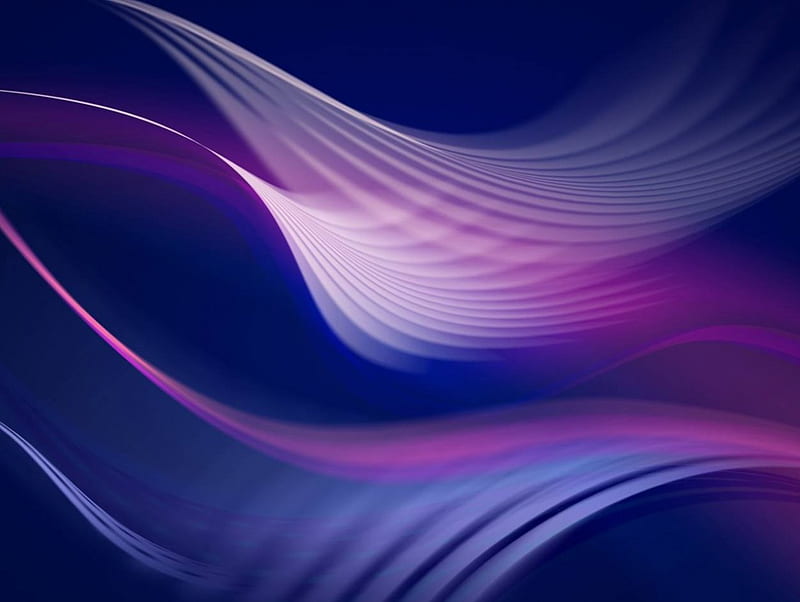 Blue and purple waves, waves, purple, overlapping, blue, HD wallpaper