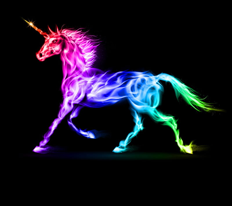 Magical unicorn , unicorn, galaxy, rainbow, HD wallpaper