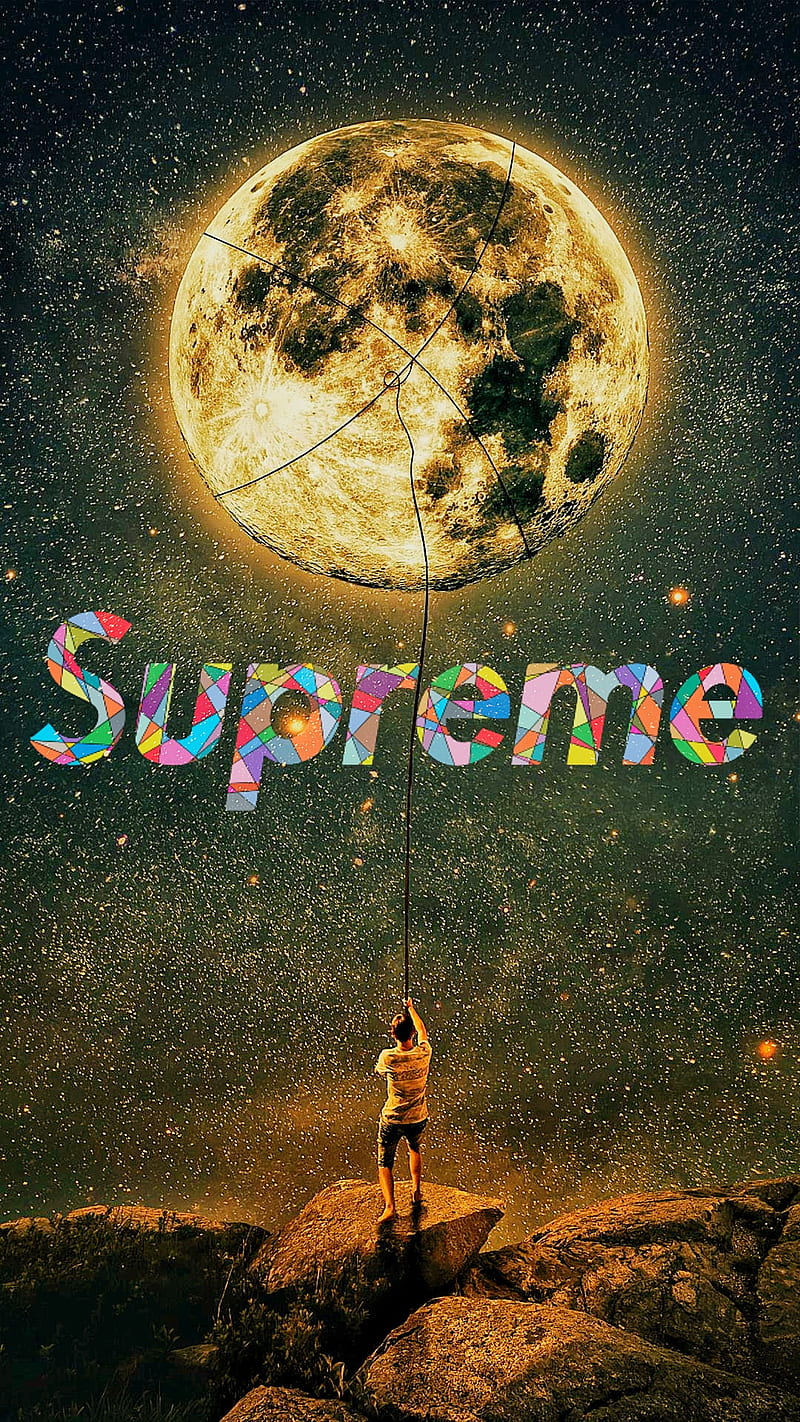 U supreme moon, galaxy, moon, planet, stars, supreme, u, universe, HD phone wallpaper