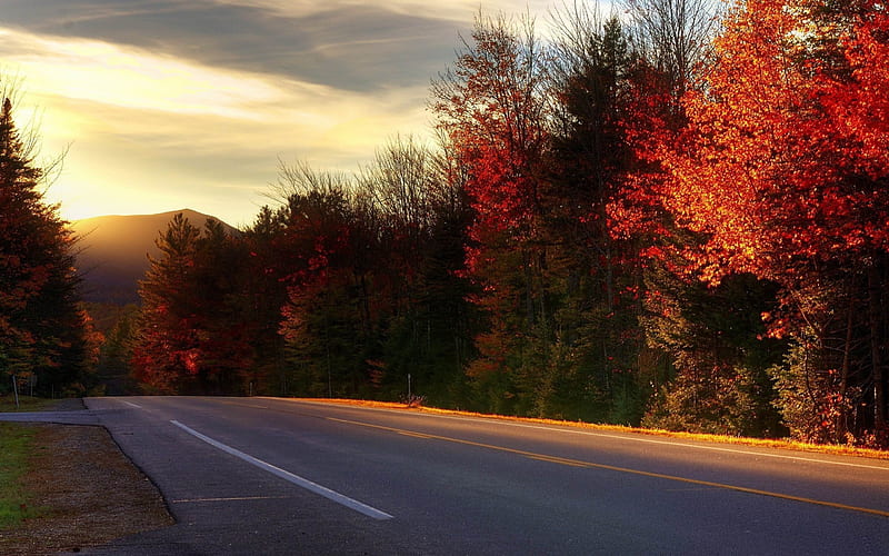 road in new hampshire-autumn landscape, HD wallpaper
