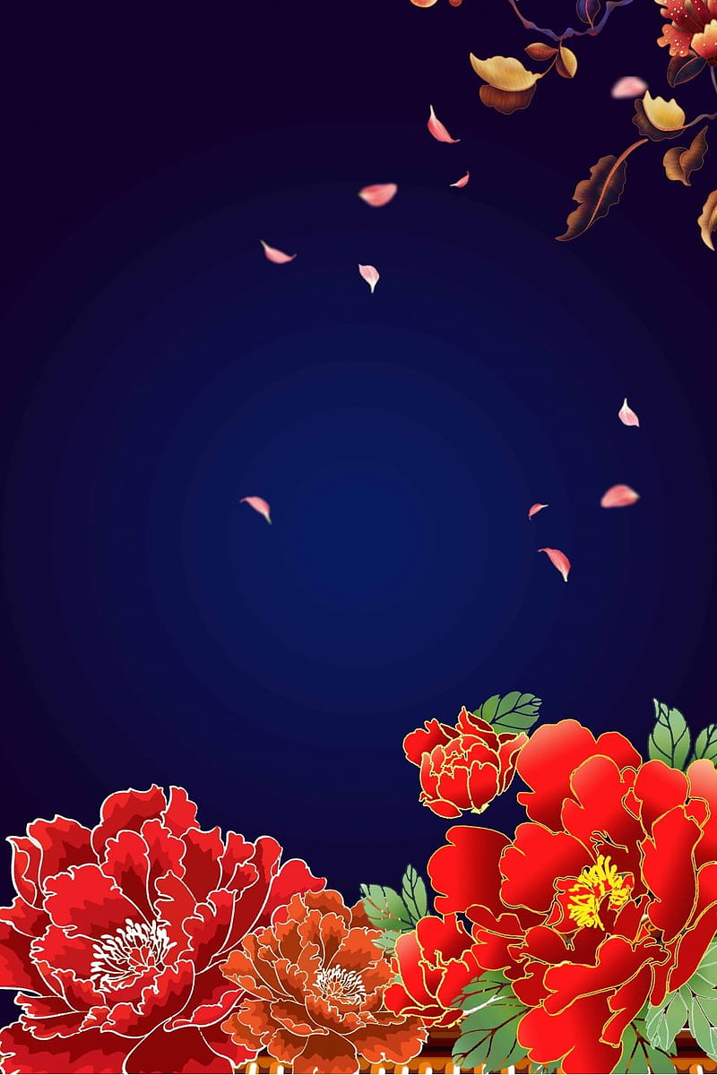 Material de de flor de peonía dorada de estilo chino. iphone de flores,  diseño gráfico de flores, Fondo de pantalla de teléfono HD | Peakpx