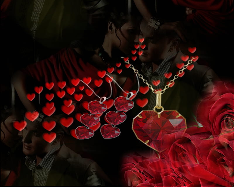 Valentin day, valentin, heart red, red rosa, flower, hert, HD wallpaper