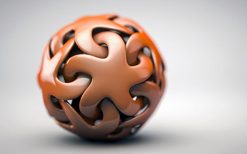 ball, sphere object, 3d modeling, 3D, HD wallpaper