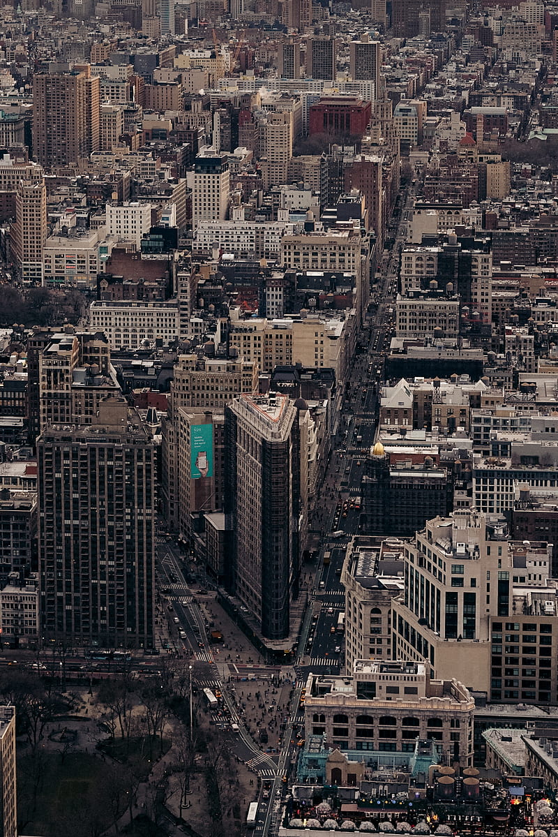 metropolis, city, aerial view, buildings, architecture, HD phone wallpaper