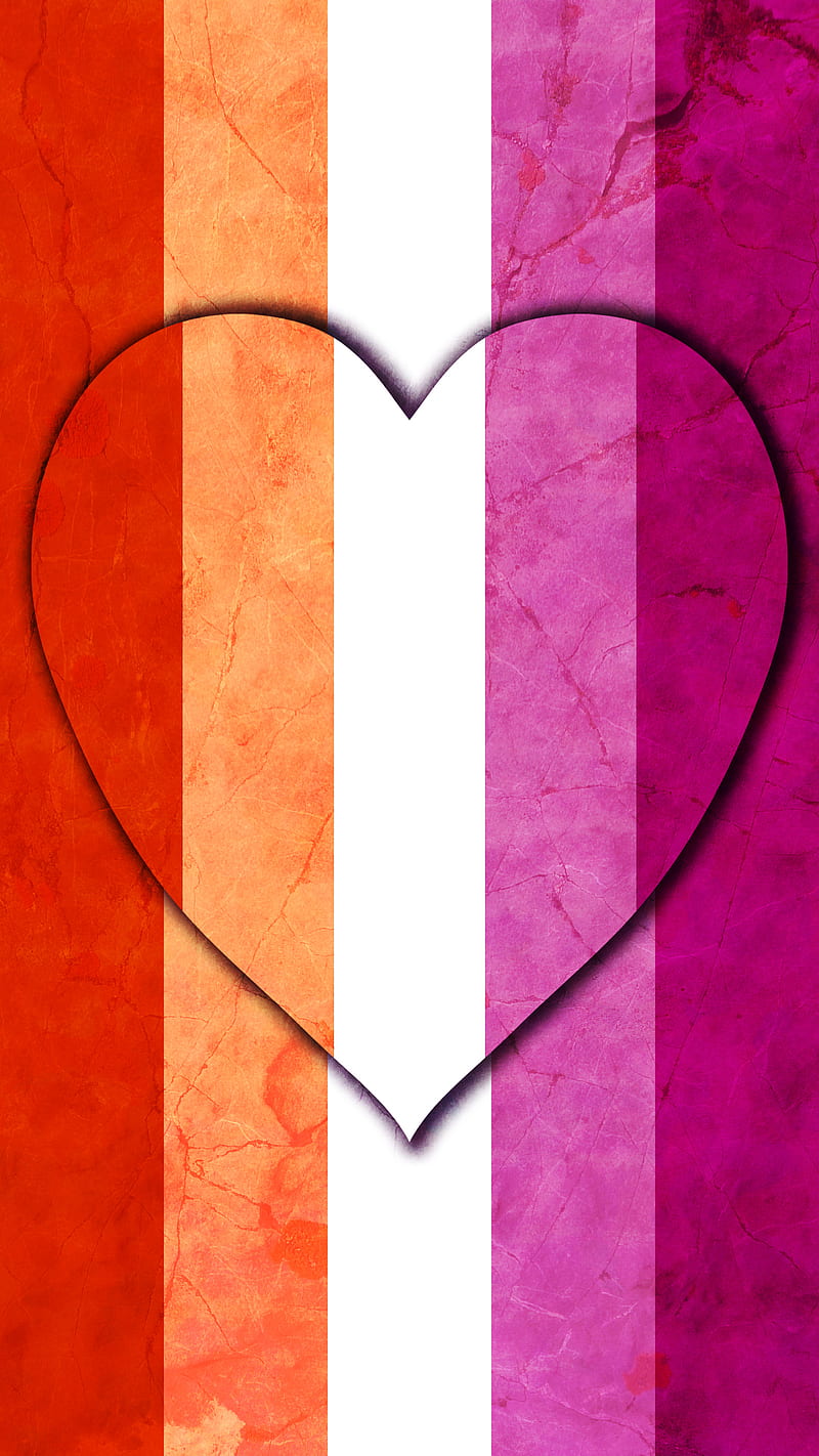 Heart Lesbian Flag, Adoxalinia, Heart, June, activist, color, community, day, diversity, feminine, flag, gay, gender, girl, homosexual, human, lesbian, lgbt, lgbtq, love, month, orientation, parade, pink, power, pride, proud, red, rights, same, sex, shade, solidarity, strong, together, white, women, HD phone wallpaper