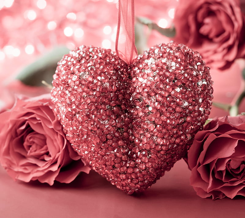 Symbol Of Love, background, flowers, heart, romantic, roses, HD wallpaper |  Peakpx