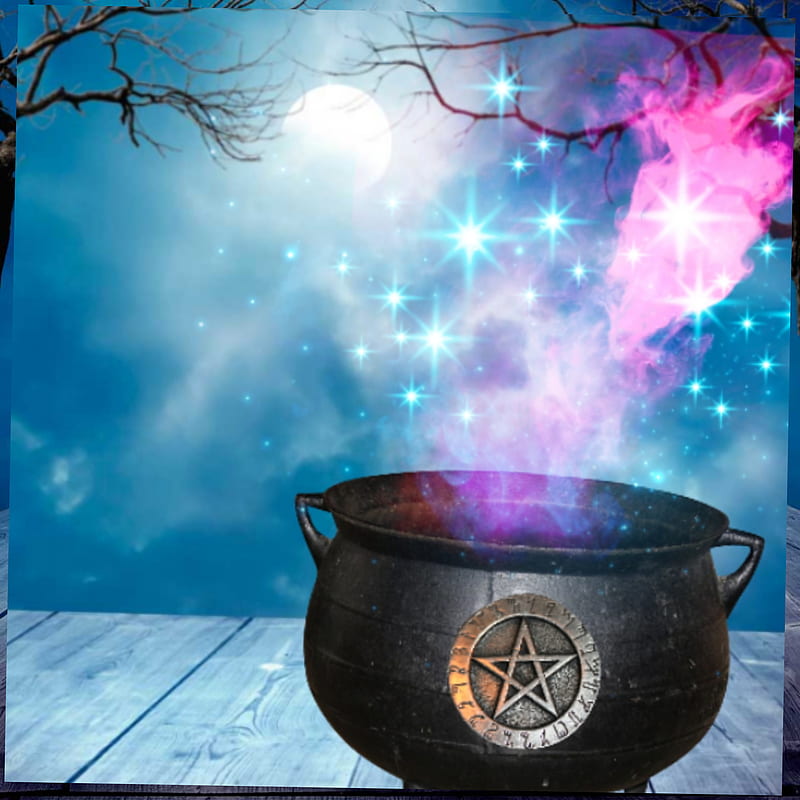 Cauldron of Magick, illusion, magic, magical, wicca, wiccan, witch, HD phone wallpaper