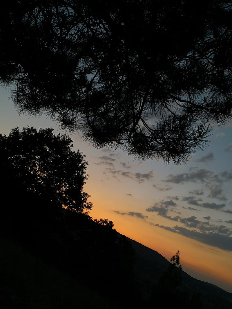 Sunset, sky, blue, road, evening, nature, karahalli, HD phone wallpaper