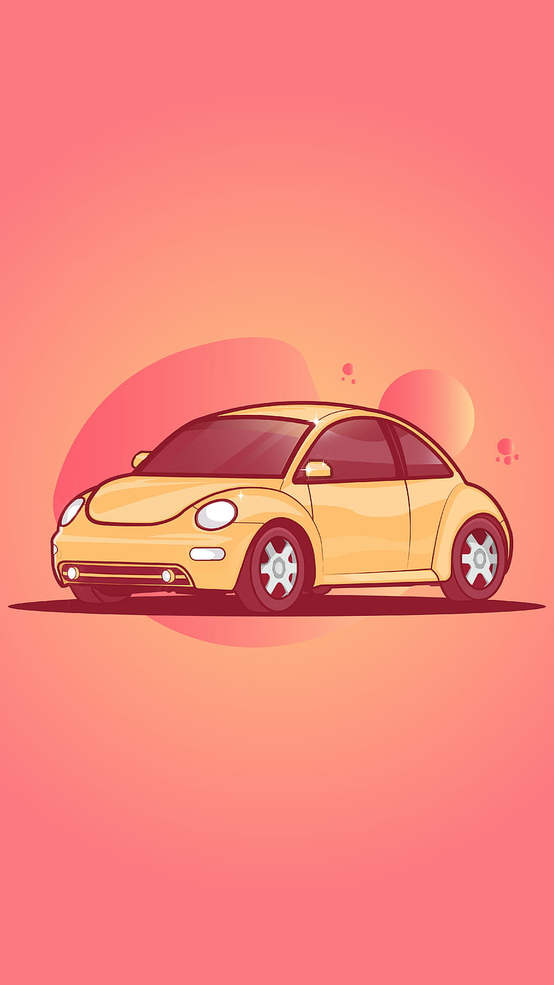 Volkswagen Beetle, car, mini, mobile, pink, pretty, yellow, HD phone  wallpaper | Peakpx