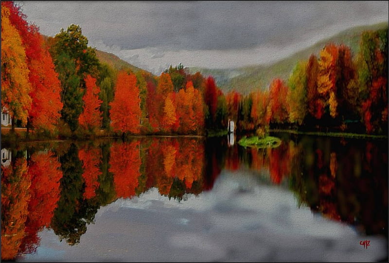 Reflejo en lago, pasion, color, claro, vista, HD wallpaper