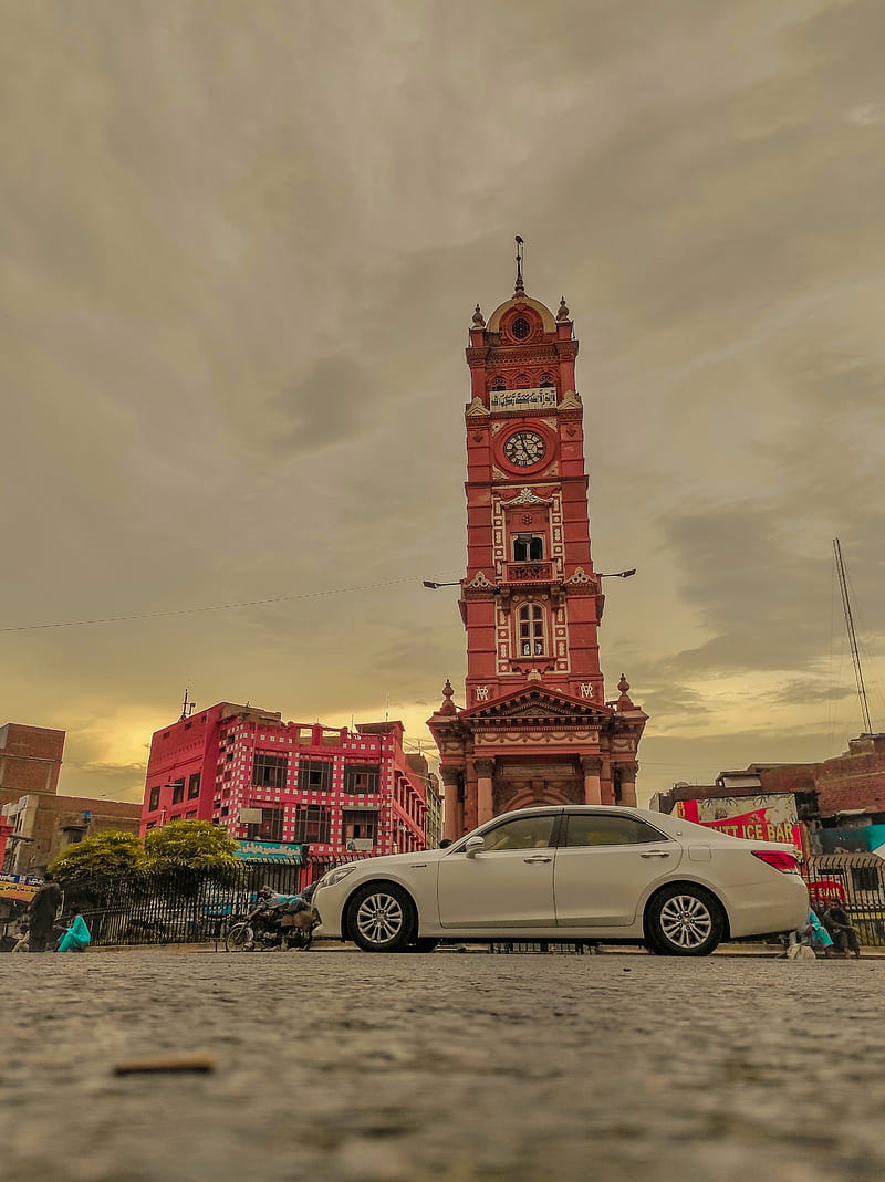 Clock Tower Lyallpur, car, clock tower, faisalabad, ghanta ghar, travel, HD  phone wallpaper | Peakpx