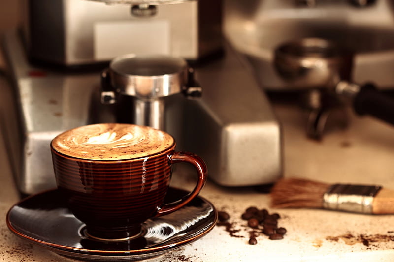 Coffee, coffee cup, drinks, coffee machine, cup, drink, HD wallpaper