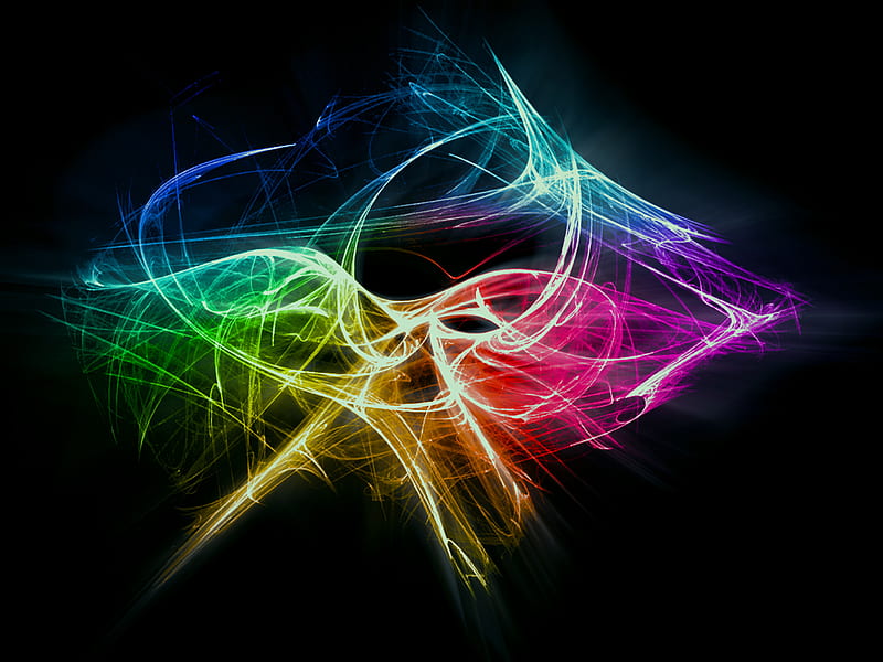 Colors And Lines, abstract, color, cool, glow, neon, nice, HD wallpaper