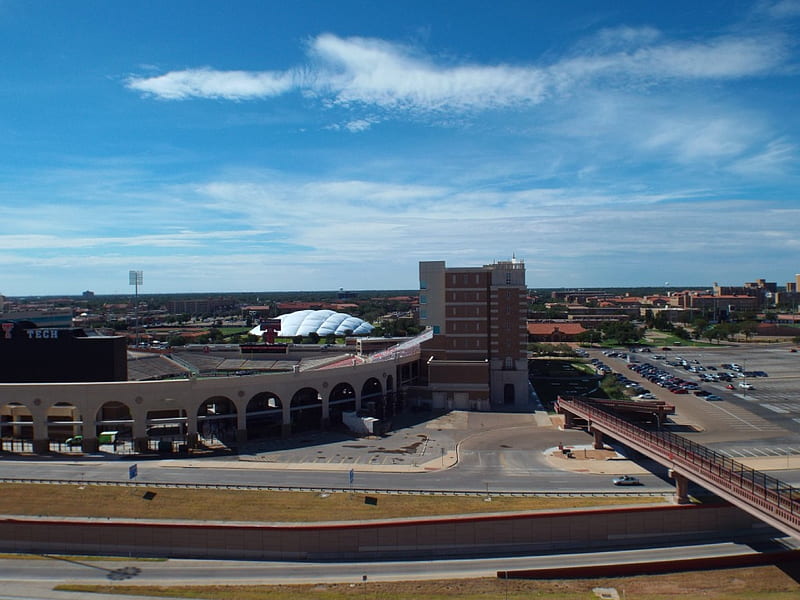 Texas Tech Parking Garage, Looking South, Stadium, High Definition, High View, Texas Tech, HD wallpaper