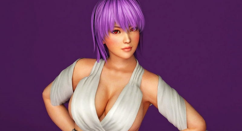 Ayane, Ninja, Purple hair, Fighter, HD wallpaper
