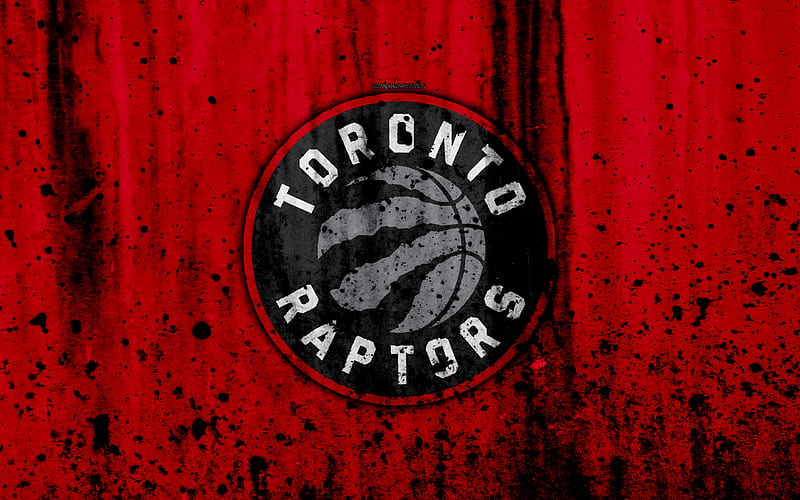 Toronto Raptors, grunge, NBA, basketball club, Eastern Conference, USA, emblem, stone texture, basketball, Atlantic Division, HD wallpaper