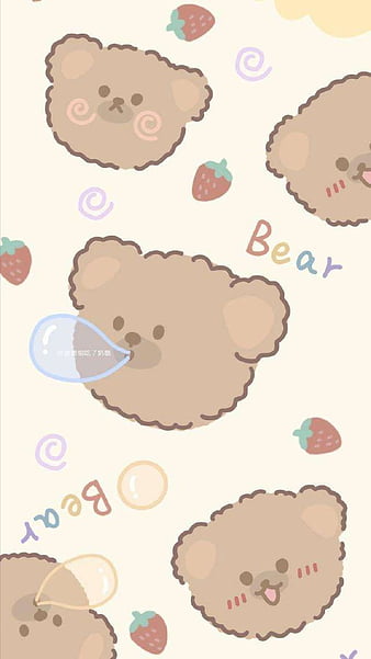 BEAR, cute, kawaii, little, HD phone wallpaper