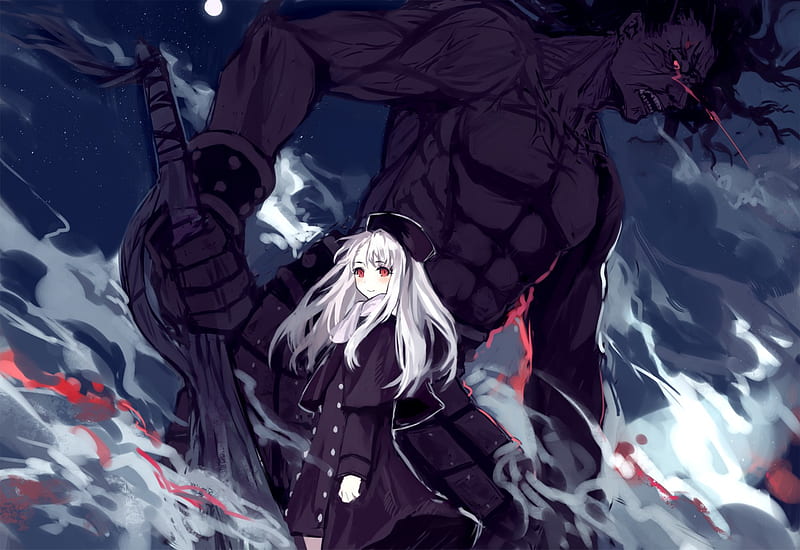 Guardian of Alucard, goth, girl, anime, beast, vampire, monster, white, HD  wallpaper | Peakpx
