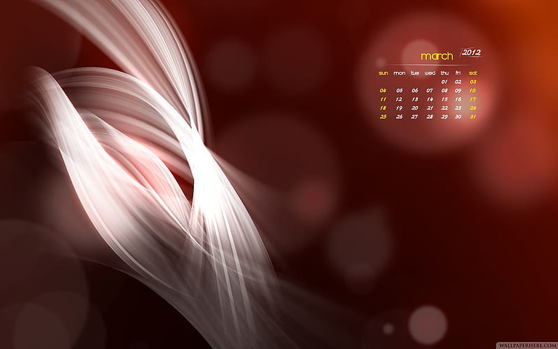 -March 2012 calendar themes, HD wallpaper
