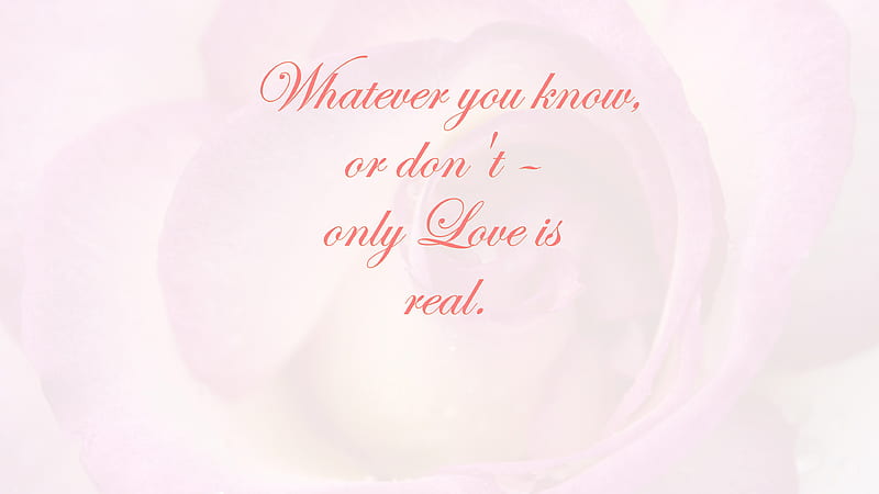 Whatever You Know Or Dont Only Love Is Real Love Quotes, HD wallpaper