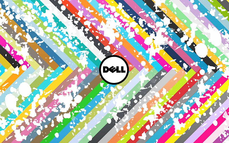 dell, logo, emblem, abstract background, lines, HD wallpaper