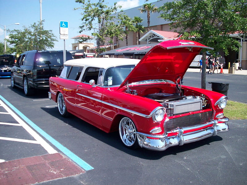 Bel Air Wagon Classic Red Gm Bowtie HD Wallpaper Peakpx