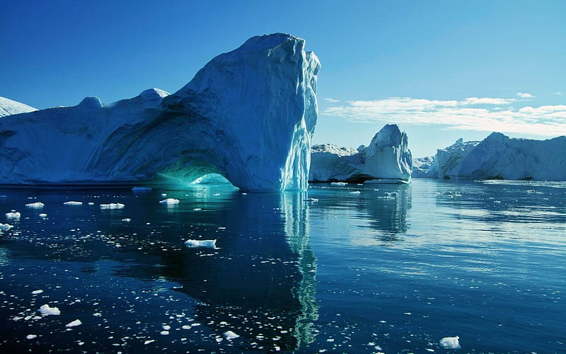 big blue icebergs-, HD wallpaper
