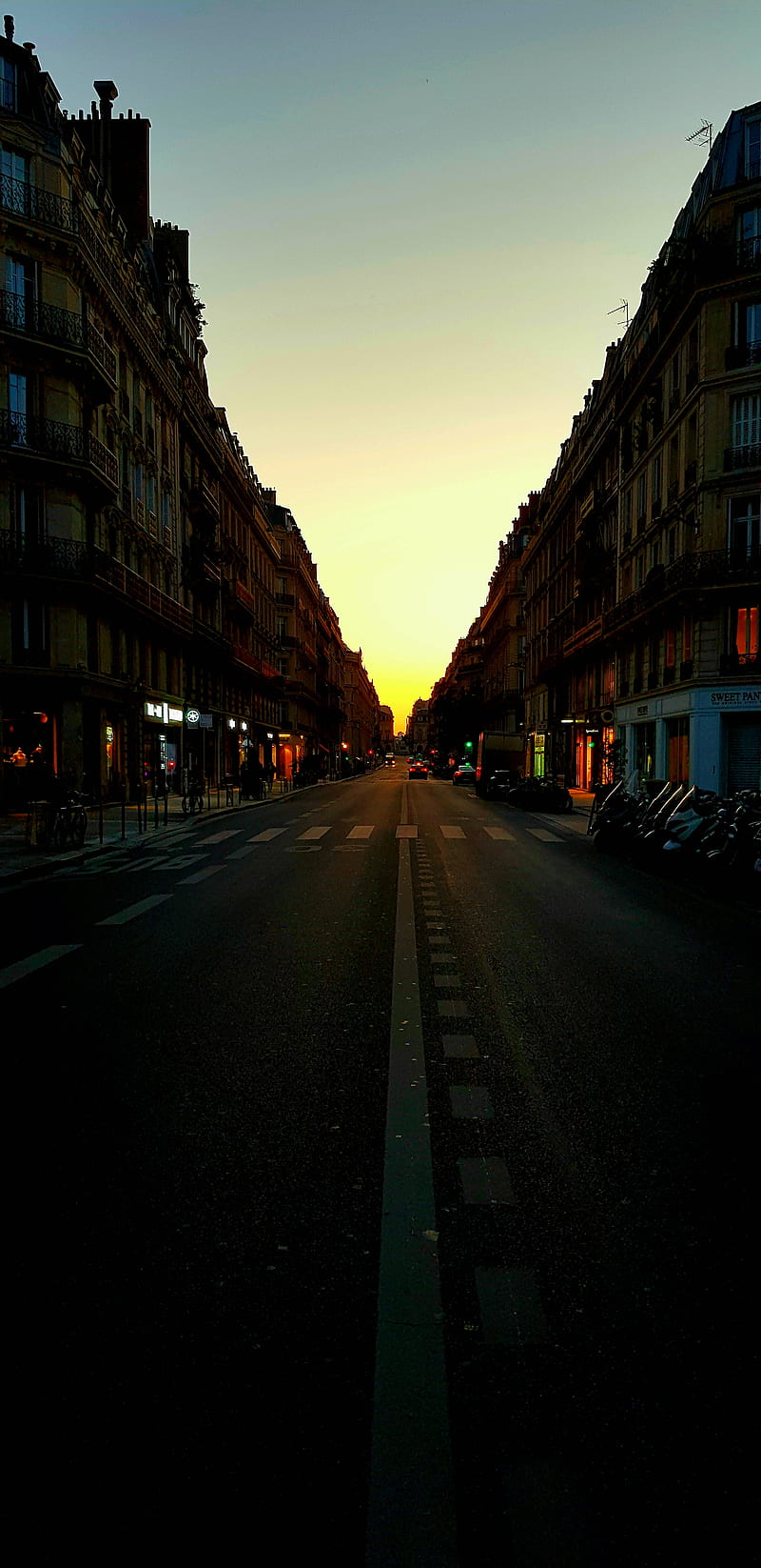 Paris Horizon Sunset, beautiful cities, building, city, crosswalks, evening, paris sunset, road, HD phone wallpaper