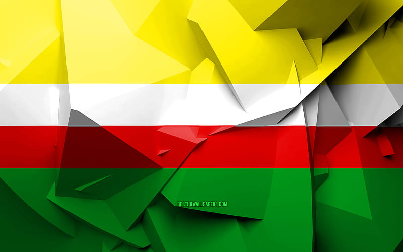 Flag of Lubusz, geometric art, Voivodeships of Poland, Lubusz Voivodeship flag, creative, polish voivodeships, Lubusz Voivodeship, Lubusz 3D flag, Poland, HD wallpaper