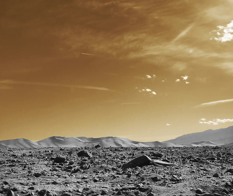 DesertLand 3, abandoned, bare, death valley, desert, fiction, landscape, moon, HD wallpaper