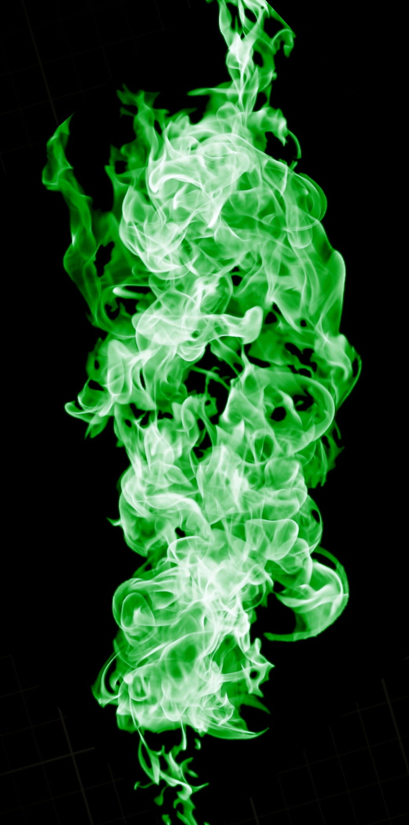 green flame, amoled, HD phone wallpaper