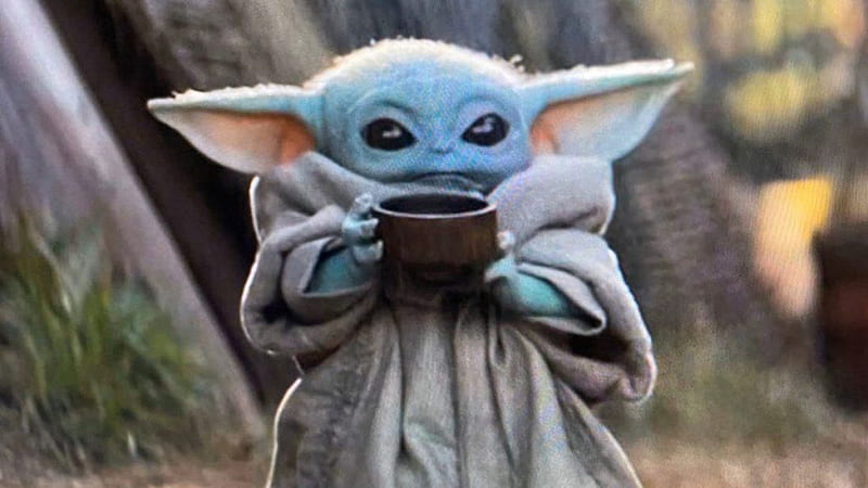 Baby Yoda With Cup Grogu Star Wars, HD wallpaper