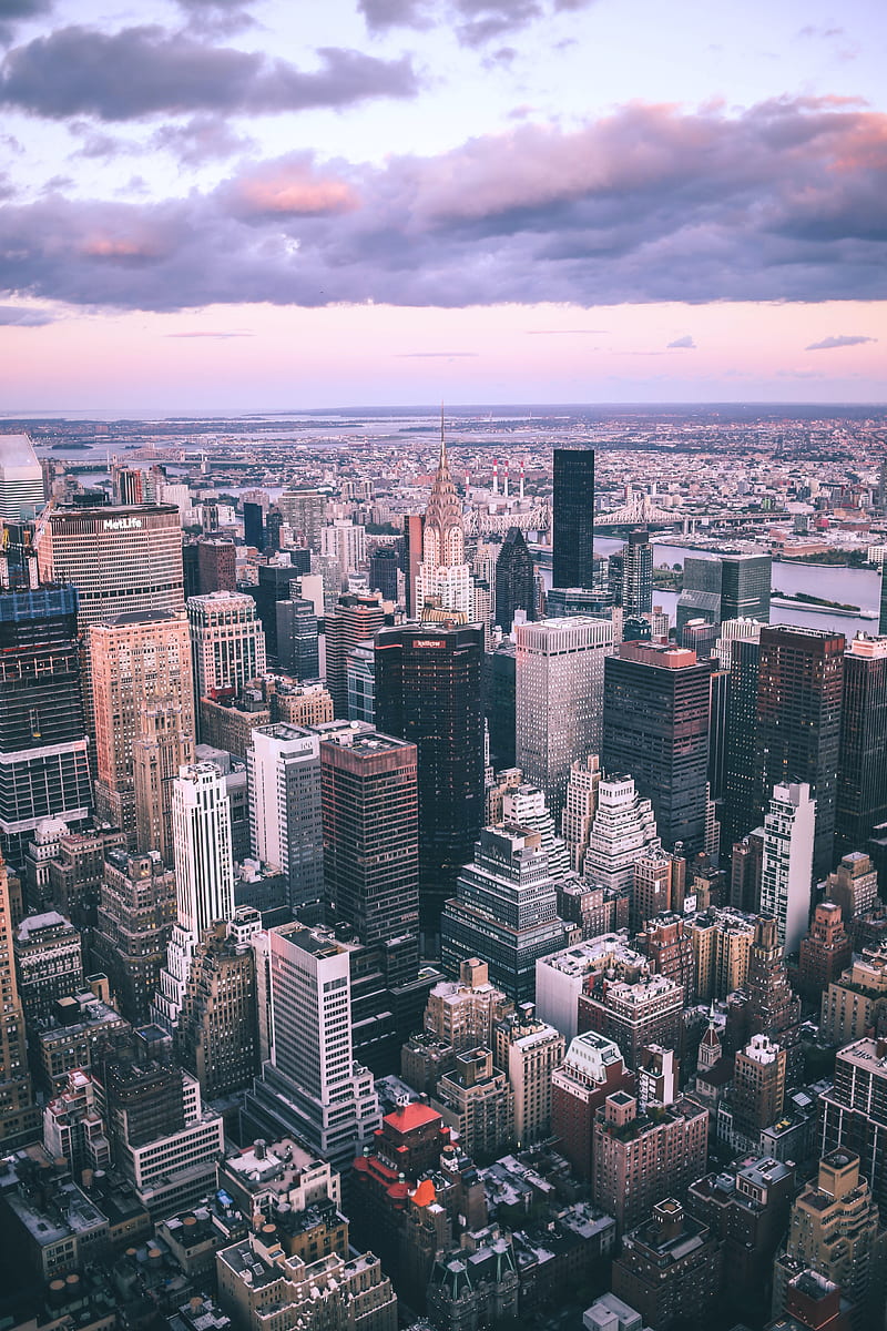 City, aerial view, buildings, cityscape, metropolis, new york, HD phone ...