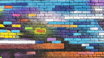 Bricks, blue, colours, HD wallpaper | Peakpx